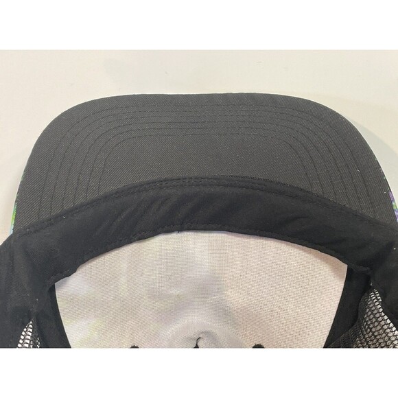 Surfing Skillz Hat H&M Black Trucker Mesh SnapBack Beach Palm Trees Blue Purple - Picture 9 of 10